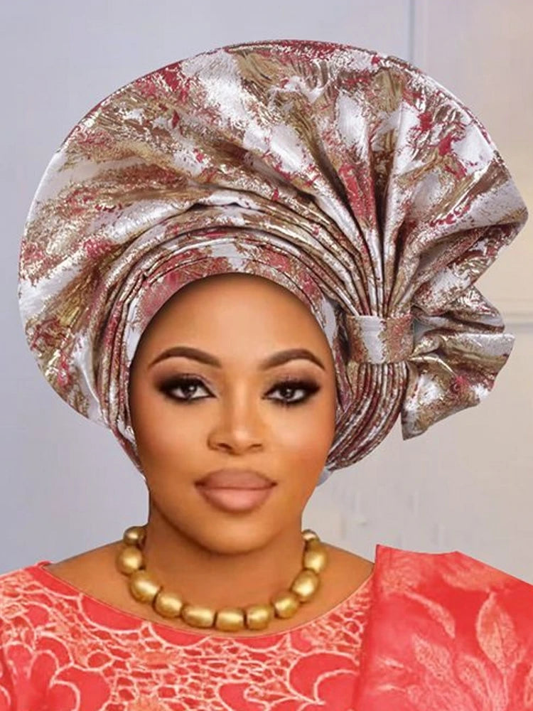 Nouveau Turban Africain 2026, Auto Gele Nigérian, Foulards de Tête Auto Gele, Bonnets Turban pour Femmes, Geles de Mariage, Foulards de Tête Musulmans, Bonnets