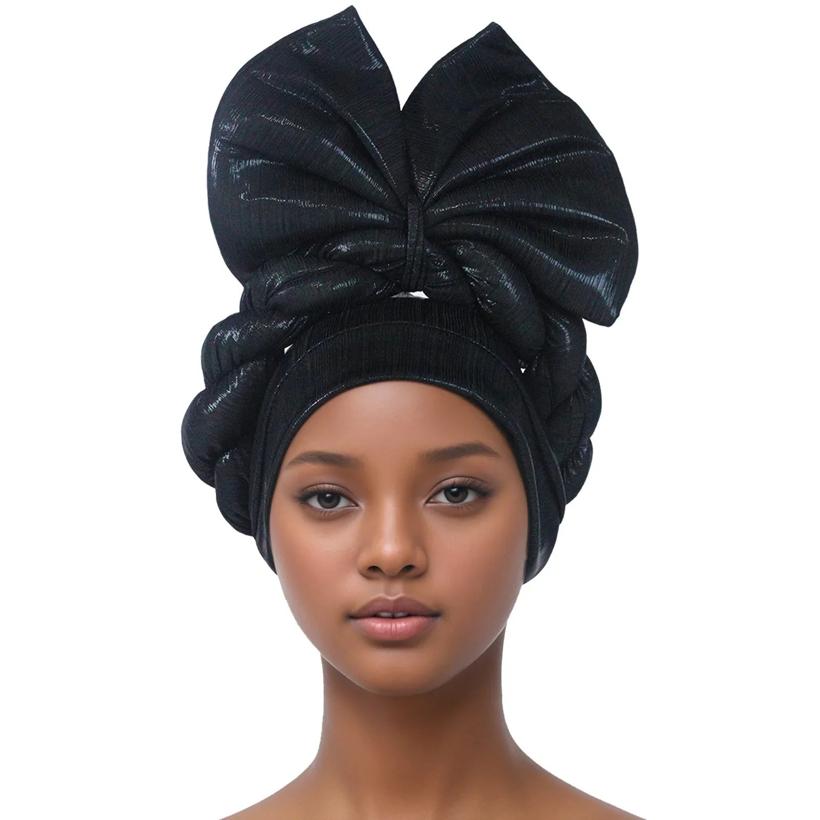 Turban Africain avec Nministériels d Exagéré pour Femme, Accessoire Nigérian pour ixde Mariage