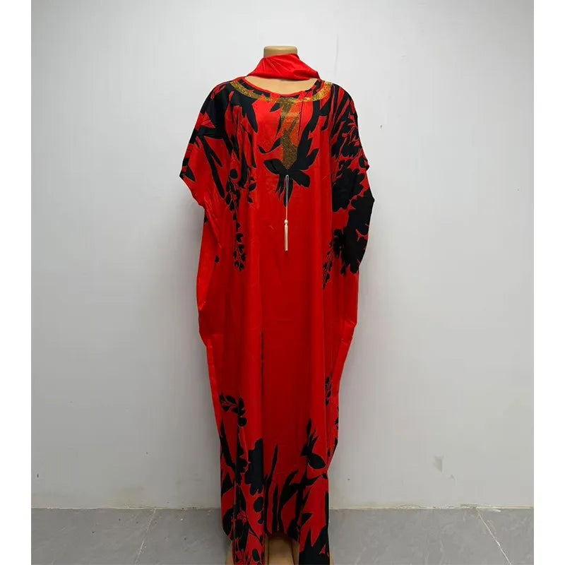 African Women's Muslim Fashion Abaya Boubou Dashiki Ankara Outfit Evening Gown Dubai Kaftan Robe Marocaine - African Dresses