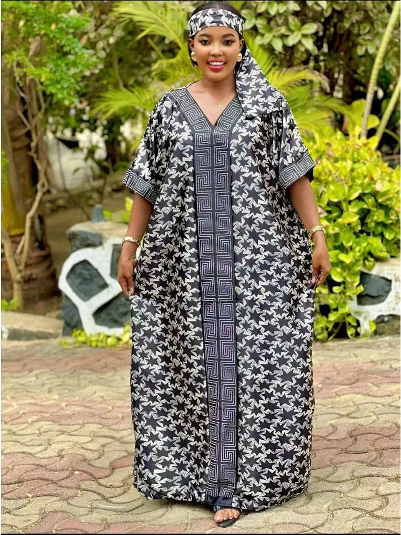 Fashion africa clothing Boubou Women's Dress Luxurious African Fabric with Embroidery Decoration Women's Clothing