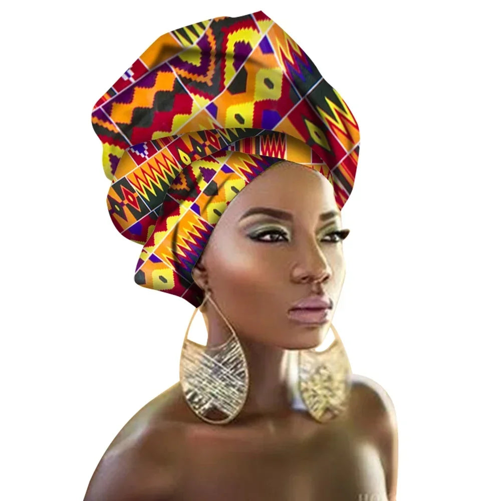 Gele & Ipele – foulard multicolore pour cheveux, bandeau Bazin, écharpe à nouer, de haute qualité, pour tête africaine, BRW02