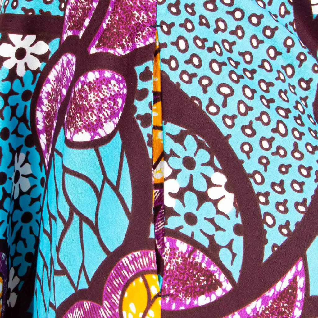 African Dresses for Women Short Sleeve High Waist Print Midi Dress Ankara Attire Traditional Outfit Elegant Fashion Wear 2425102