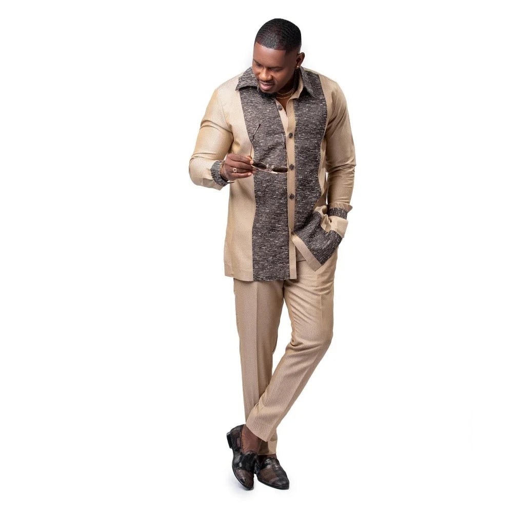 Nouvel ensemble traditionnel africain pour homme 2026 – Costume élégant et tendance pour homme, ensemble décontracté brodé deux pièces, caftan pour homme