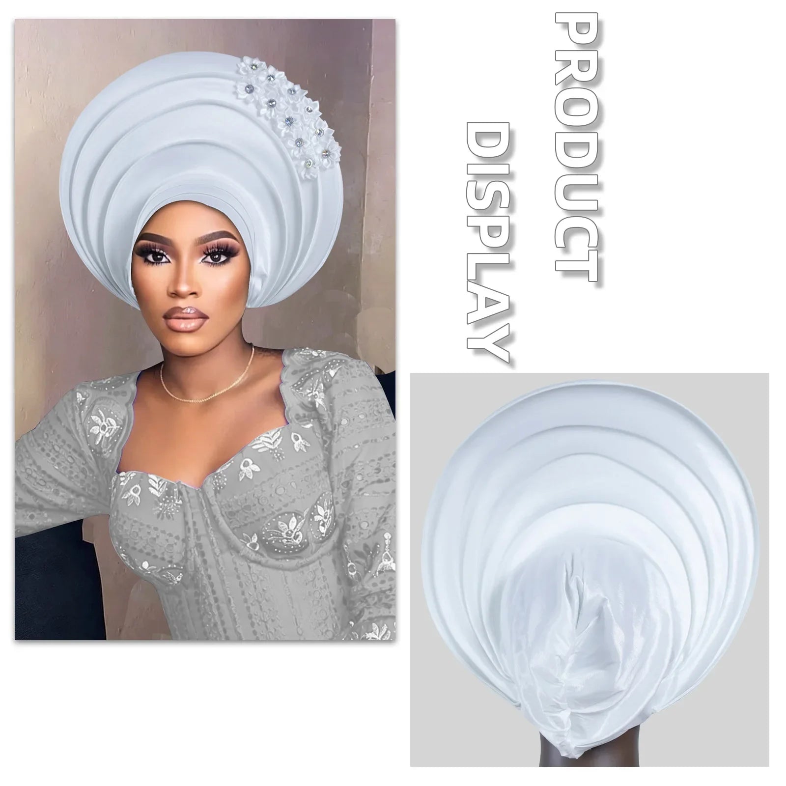 Chapeau foulard pour femmes africaines, Gele nigérian, Gele auto-formable, Turban, Bandeau pour la tête, Hijab musulman, Bonnet, pour soirées et événements