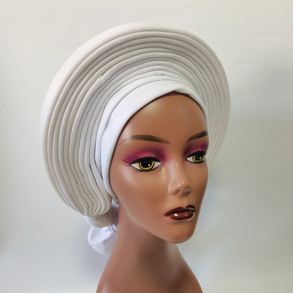 Cravate de sauna africaine de haute qualité Turban NigWin cravate de sauna prête à l'emploi Auto Gele Turban enveloppe de sauna pour XM205-1 de fête de mariage