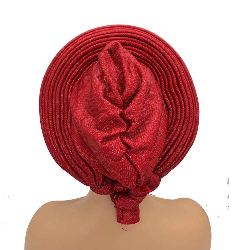 Turban Africain pour Femme, Casquette de Sauna Nigériane, Accessoire de ixde Mariage, Enveloppes de Tête Déjà Faites à la Main