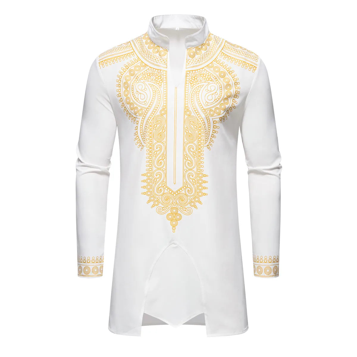 Ensemble de Robe imprimé africain à col montant pour hommes, noir/blanc, tenue de chef Tribal du moyen-orient de saphir, haut + pantalon, 2 pièces, 2026