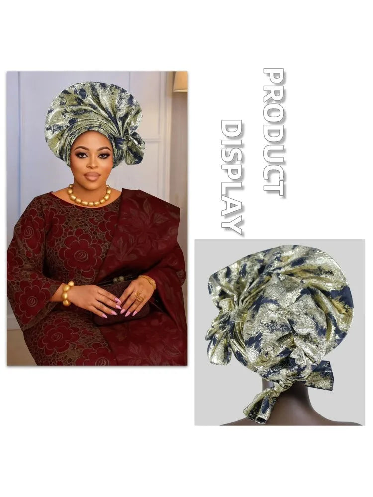 Nouveau Turban Africain 2026, Auto Gele Nigérian, Foulards de Tête Auto Gele, Bonnets Turban pour Femmes, Geles de Mariage, Foulards de Tête Musulmans, Bonnets