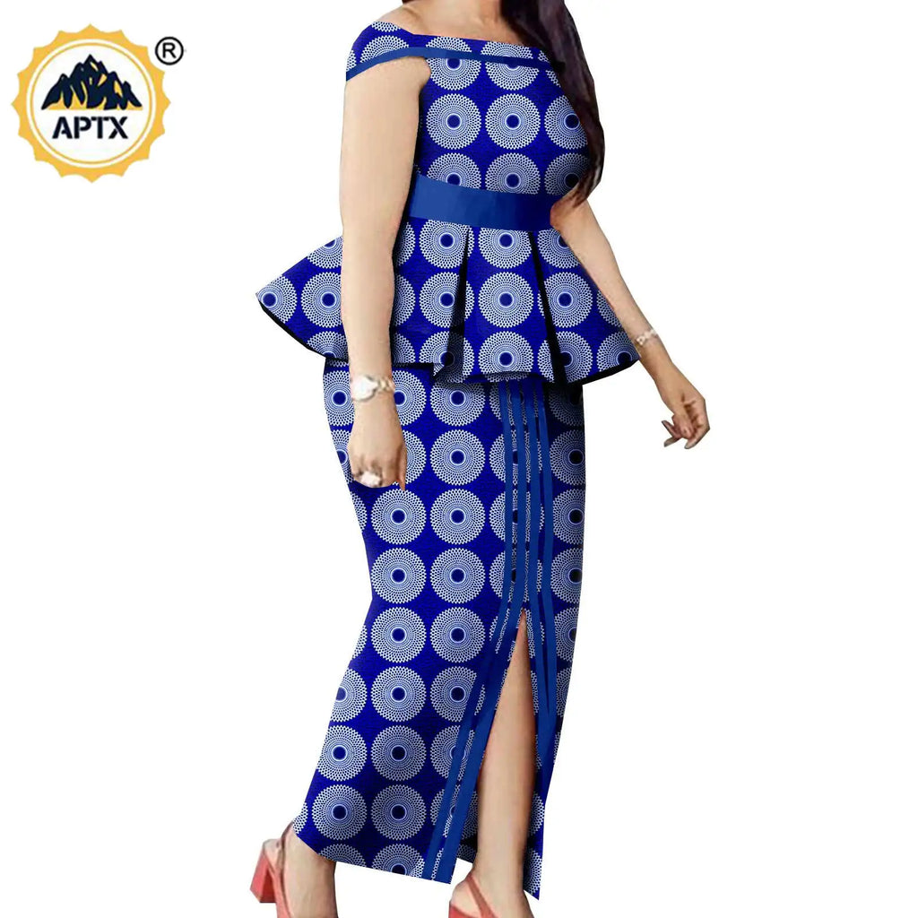 Tenues de couple assorties pour hommes, ensembles chemises et pantalons, robes africaines Dashiki pour femmes, haut et jupes fendues pour mariage, Y23C006