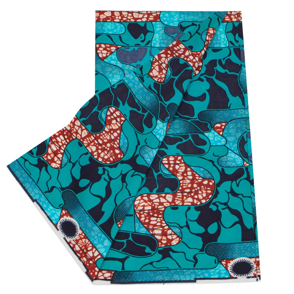 Tissu africain imprimé wax – Ankara 100 % coton avec paillettes dorées, 6 yards/rouleau, pour robes, foulards et vêtements de mode