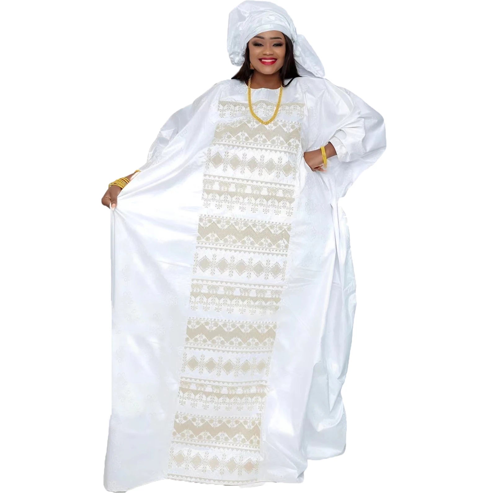 Robes africaines pour Couples, robes traditionnelles brodées Bazin, longueur au sol, avec écharpe, Design de Couple