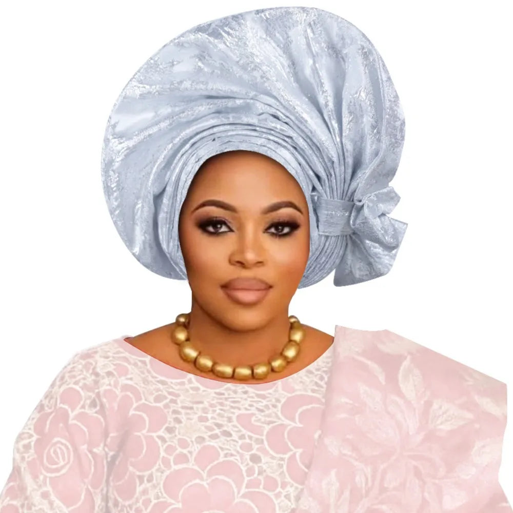 Nouveau Turban Africain 2026, Auto Gele Nigérian, Foulards de Tête Auto Gele, Bonnets Turban pour Femmes, Geles de Mariage, Foulards de Tête Musulmans, Bonnets