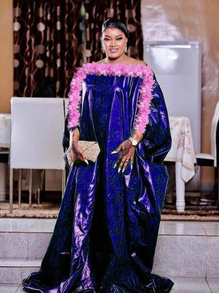 Elegant African Dresses for Women - Luxurious Bazin Long Dresses Perfect for Parties | Stylish & Comfortable Fashion Statement