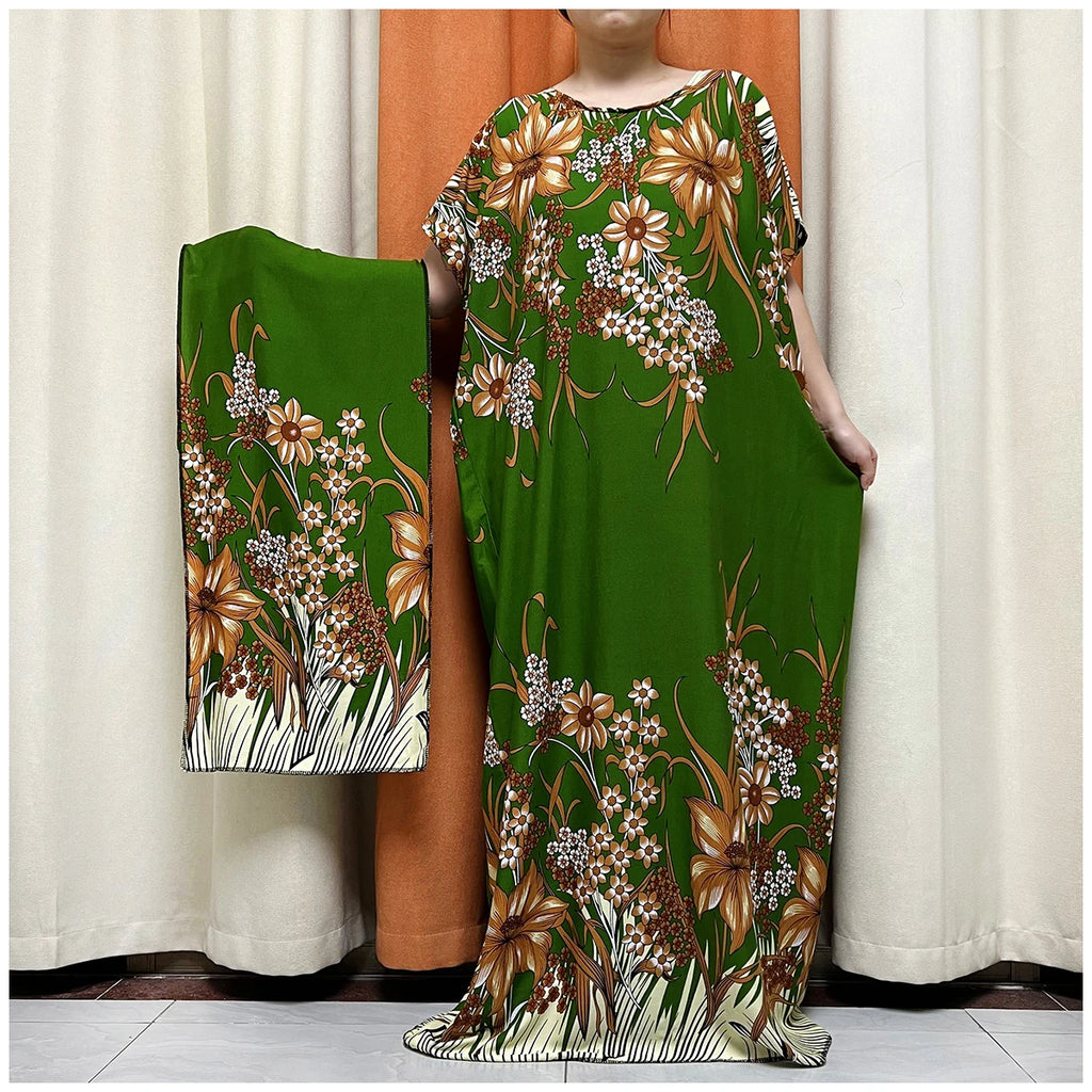Latest Hot Sale African Dress For Women Muslim Abaya Dubai Turkey Muslim Fashion Hijab Cotta Dress American Islam Clothing