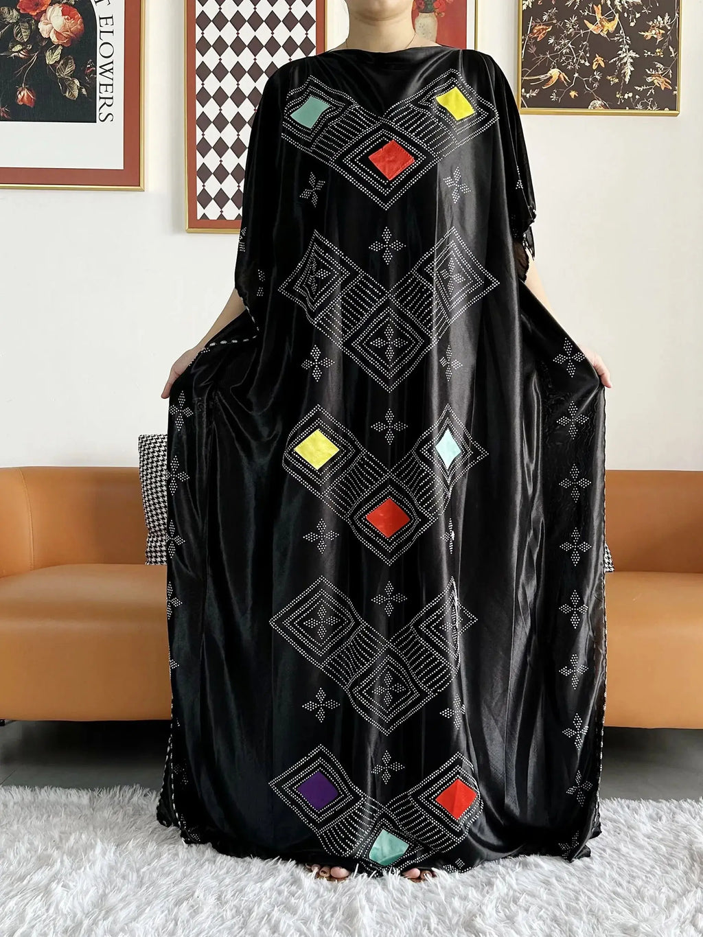 2026 African Summer Kaftan Muslim Women Dress India Caftan Traditional Wear Printed Fabric Africa Femme Maxi Casual Outfit