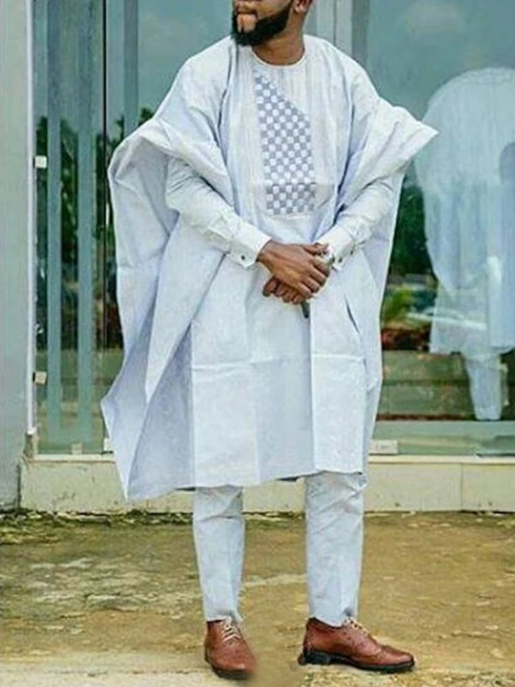 Vêtements africains pour hommes, chemises Dashiki, pantalons Ankara, ensemble 3 pièces, tenues de soirée de mariage, costume, vêtements traditionnels