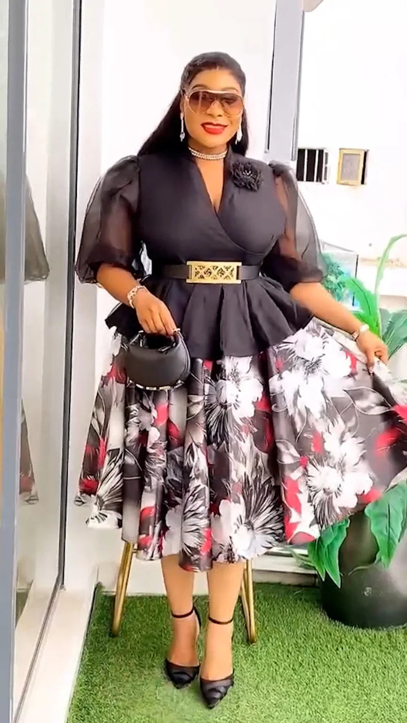 African Dresses for Women 2025 Elegant Africa Clothing Dashiki Ankara Outfits Robe Plus Size Turkey Wedding Party Long Dress