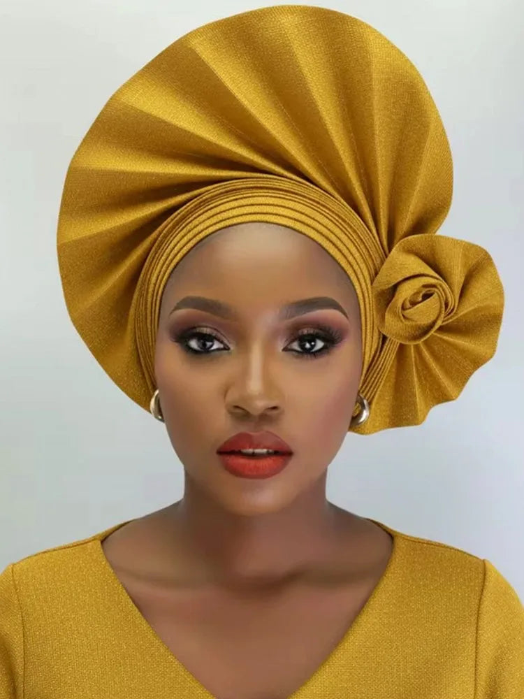 2026 nouveau Turban africain Nigeria Auto Gele bandeau Auto Gele femmes Turban casquette de mariage Geles musulman bandeau Bonnet