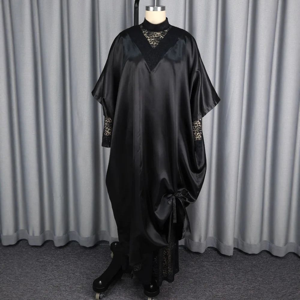 African Dresses for Women Traditional Africa Dashiki Gown Abayas Long Robe Tassels Bronzing Kaftan Headscarf Maxi Dress 2025