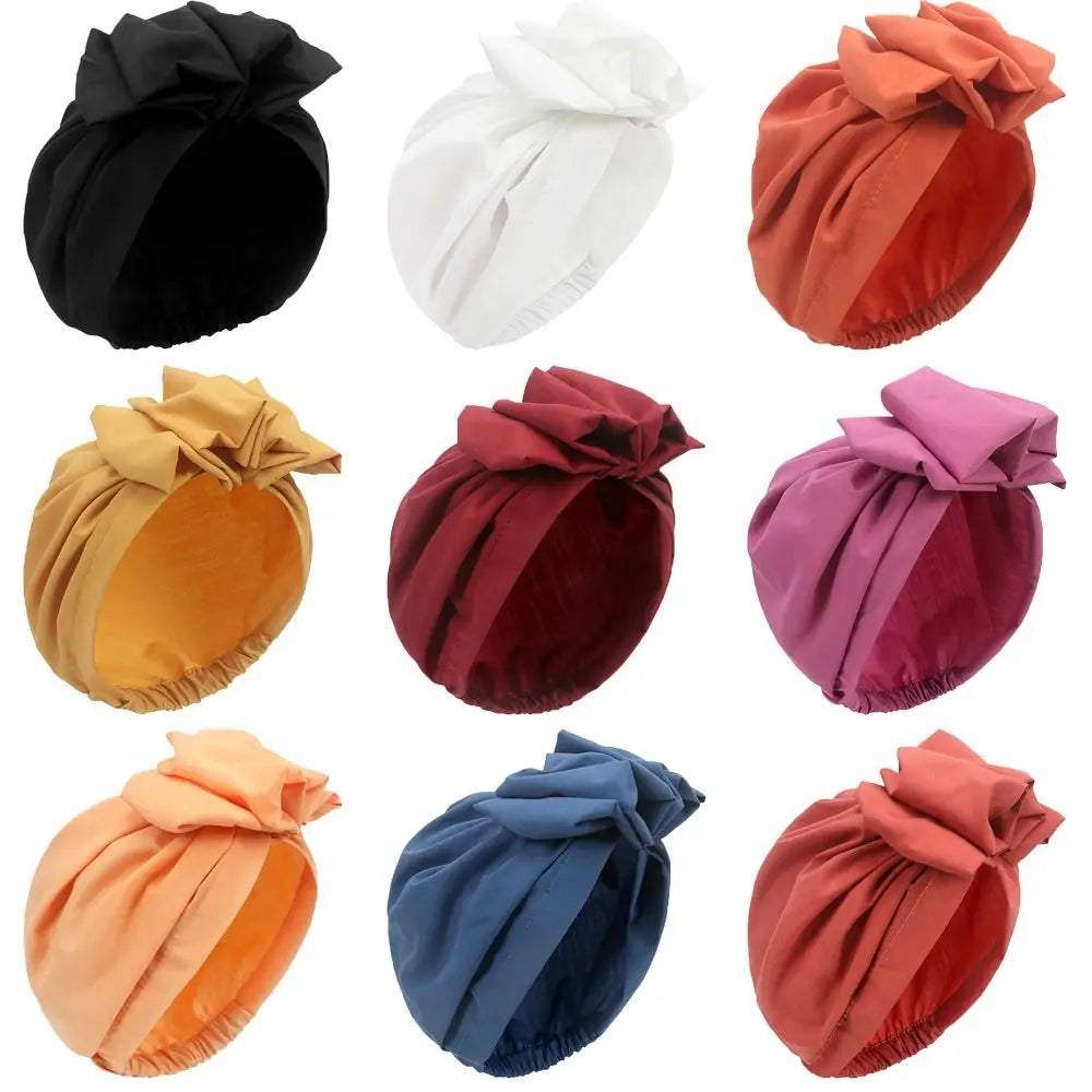 Bandeaux africains élégant rétro Turban pour femmes musulman foulard casquette couleur unie dames bonnets casquettes casque musulman