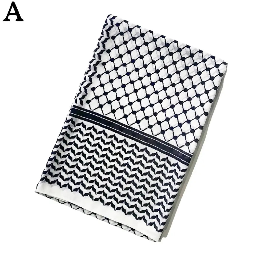 Traditionnel Arafat Kuffiyeh palestinien noir et blanc arabe Kafiya Shemagh Keffiyeh moyen-orient écharpe enveloppement Jacquard bandeau