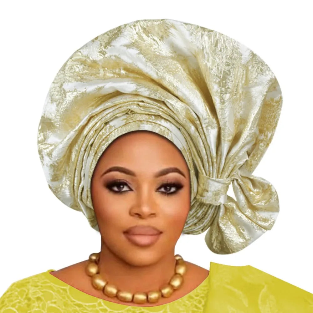 Nouveau Turban Africain 2026, Auto Gele Nigérian, Foulards de Tête Auto Gele, Bonnets Turban pour Femmes, Geles de Mariage, Foulards de Tête Musulmans, Bonnets