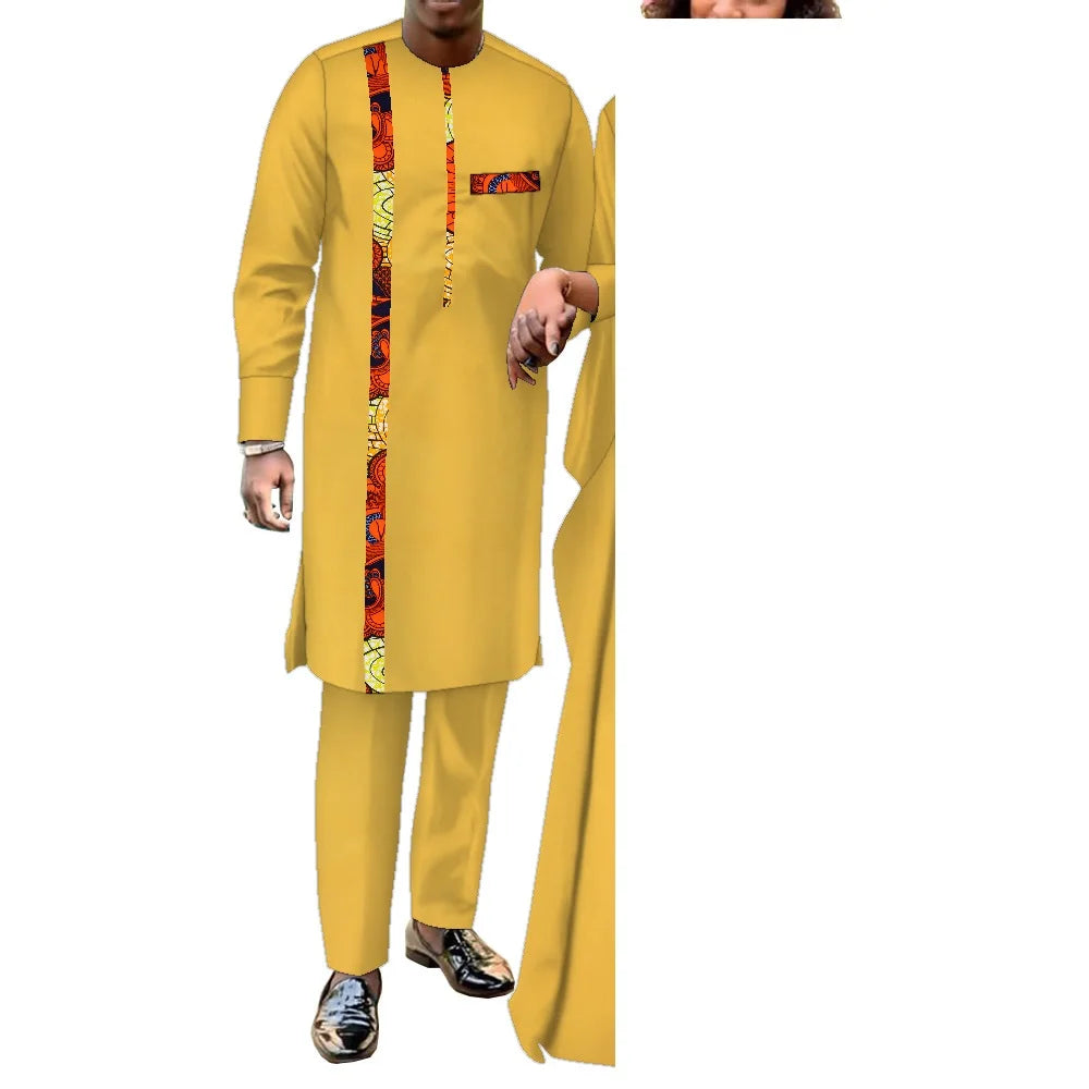 Tenues de couple africaines pour femmes et hommes, ensembles assortis, robes africaines, vêtements de mariage Dashiki, Wyq949