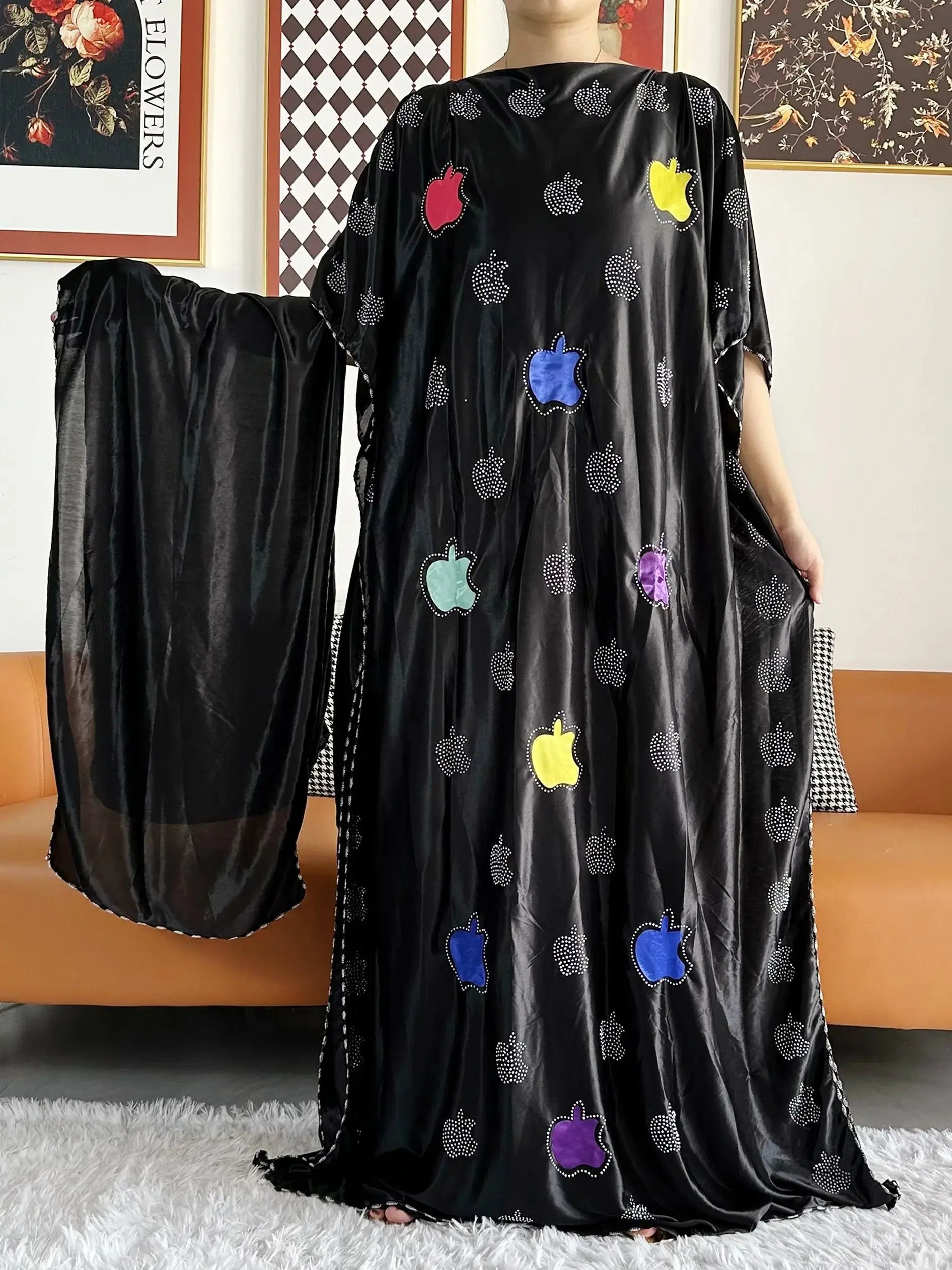 2026 African Summer Kaftan Muslim Women Dress India Caftan Traditional Wear Printed Fabric Africa Femme Maxi Casual Outfit