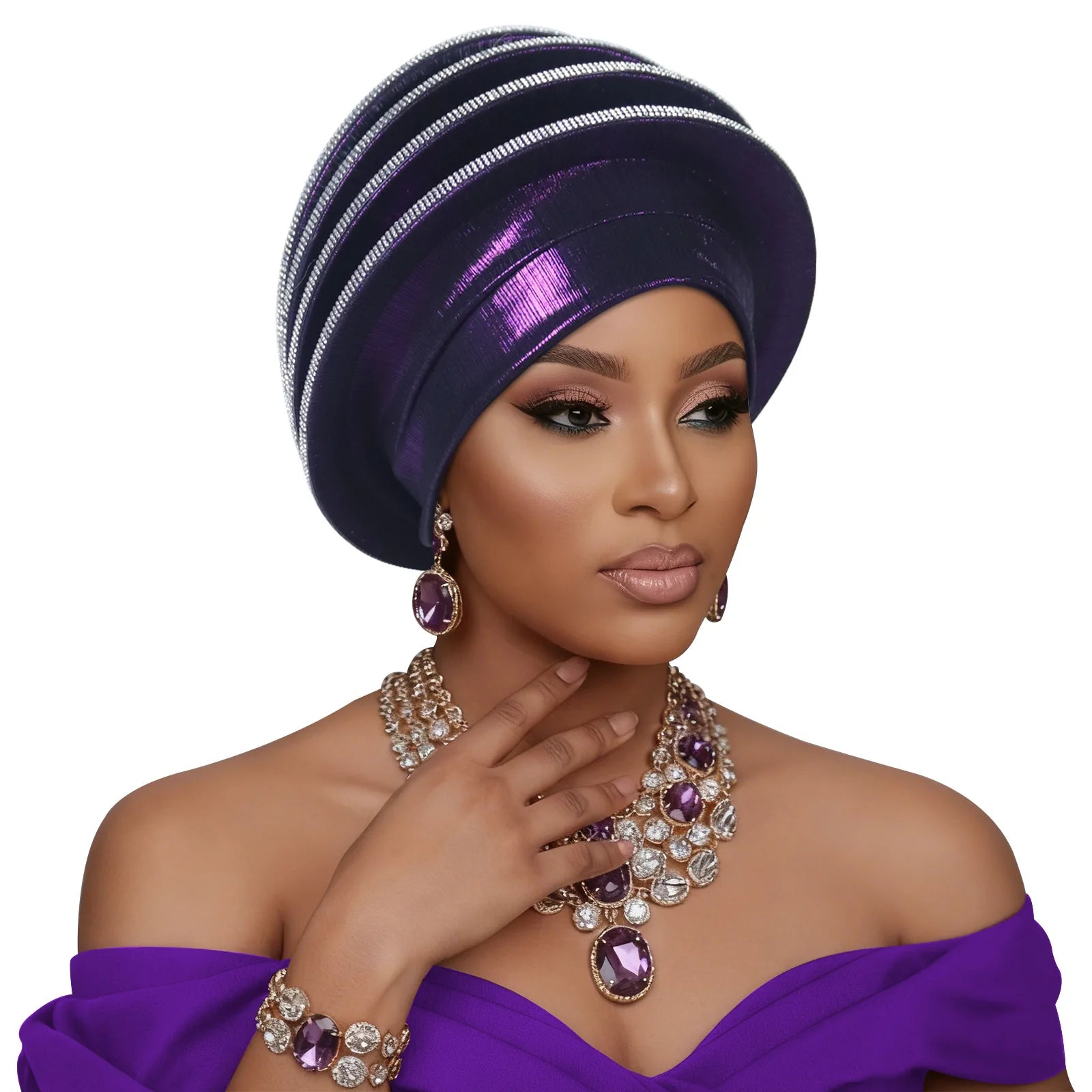 Turban africain Auto Gele pour femmes, hijab musulman, bonnet plissé, chapeau indien, foulard nigérian, chapeau de mariage, geles