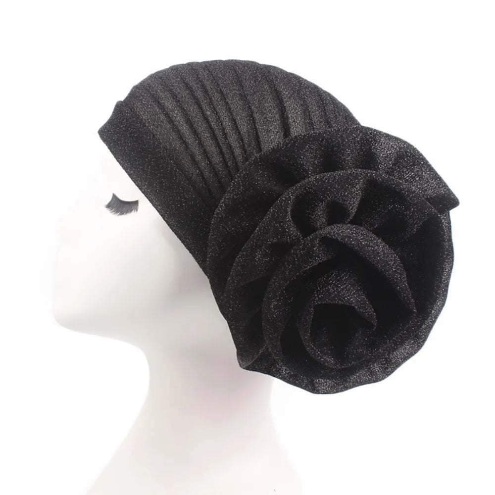 Casquettes de Turban africaines en soie brute, couvre-chef respirant, Geles de mariage nigérian, léger, grande fleur de Rose, couvre-chef de fête