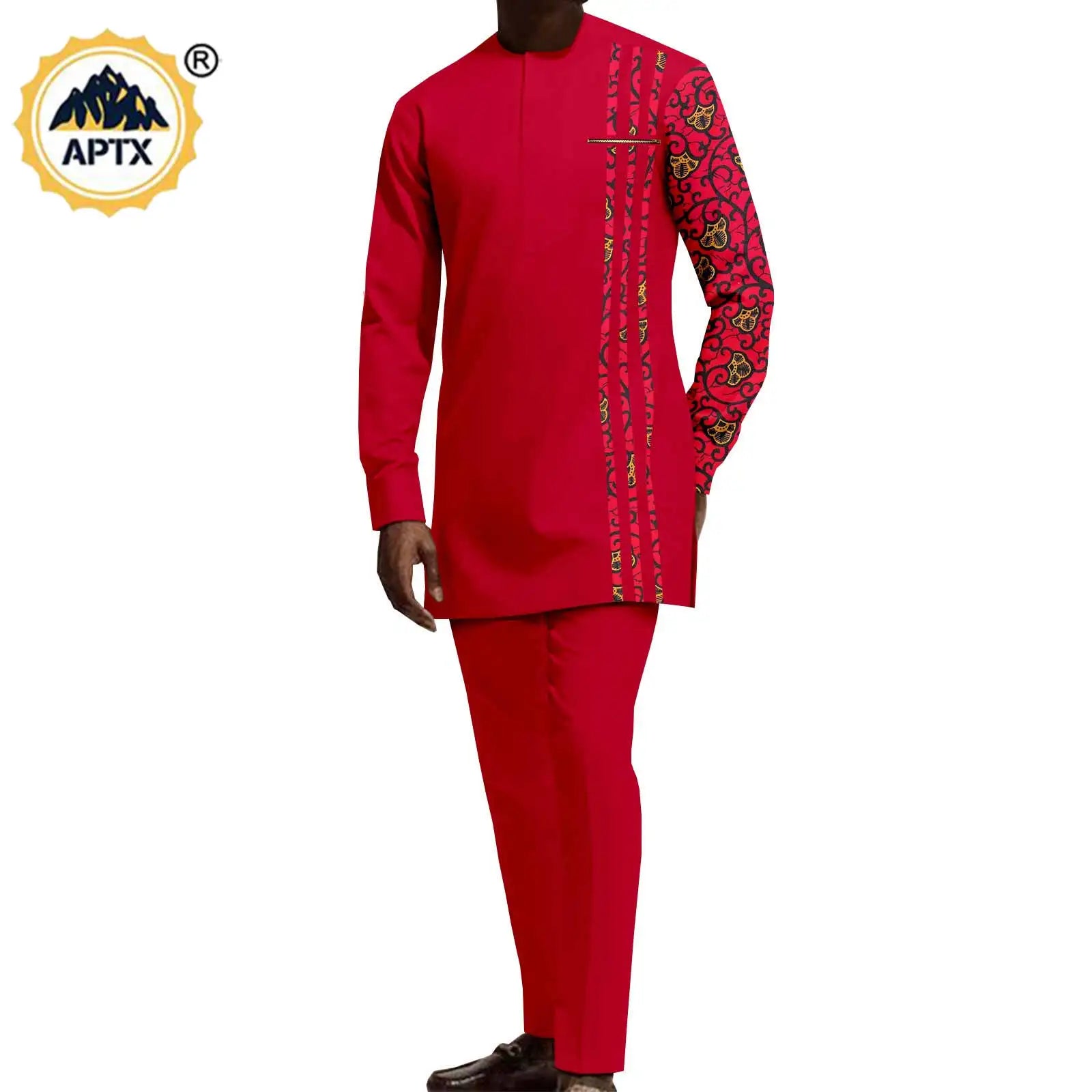 Tenues de couple assorties pour hommes, ensembles chemises et pantalons, robes africaines Dashiki pour femmes, haut et jupes fendues pour mariage, Y23C006