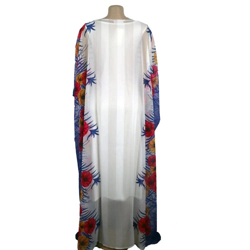 African Print Dresses for Women Muslim Maxi Dress Traditional Dashiki Diamond Abaya Dubai Boubou Robe Africa Morocco Gown Robes