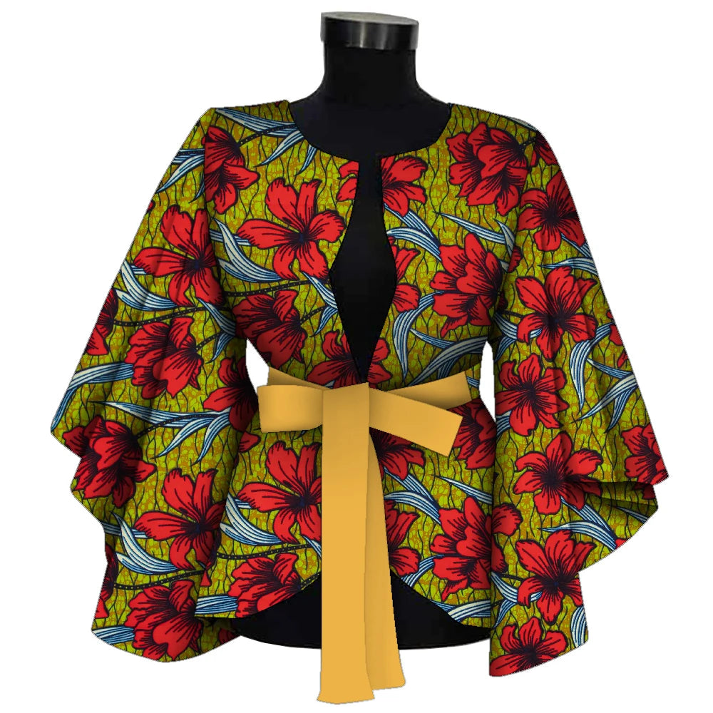 Chemise africaine avec doublure pour femmes, vêtements Dashiki Ankara, manteau Batik avertir, veste d'impression, 100% coton BRW Wy9871, mode