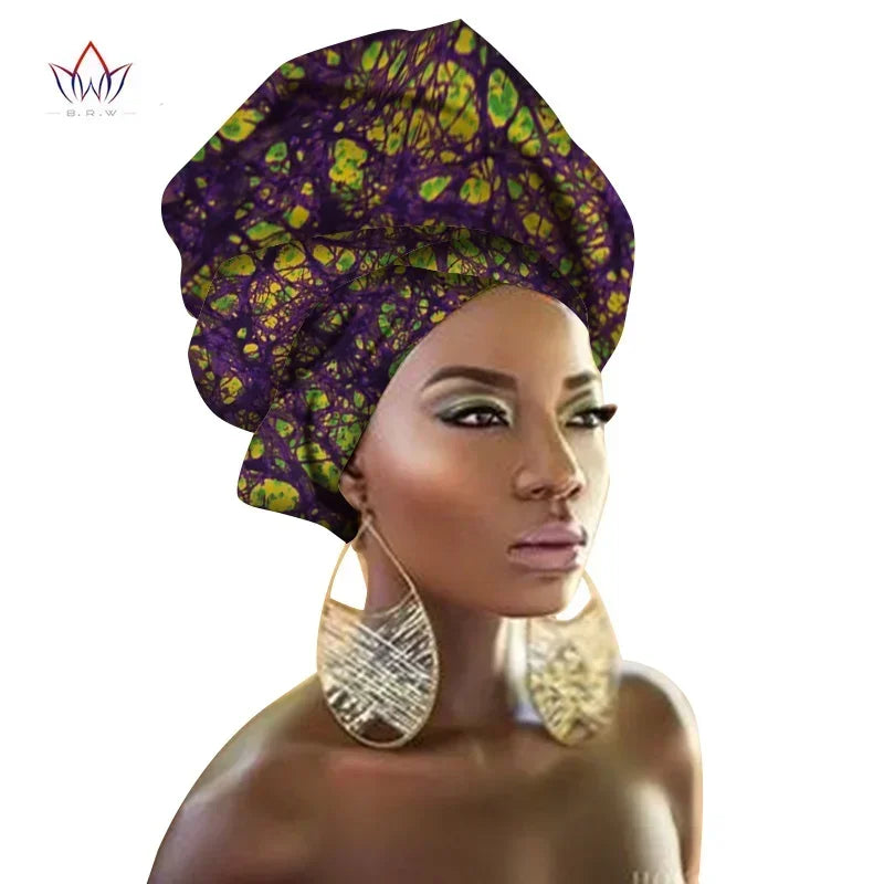 Gele & Ipele – foulard multicolore pour cheveux, bandeau Bazin, écharpe à nouer, de haute qualité, pour tête africaine, BRW02