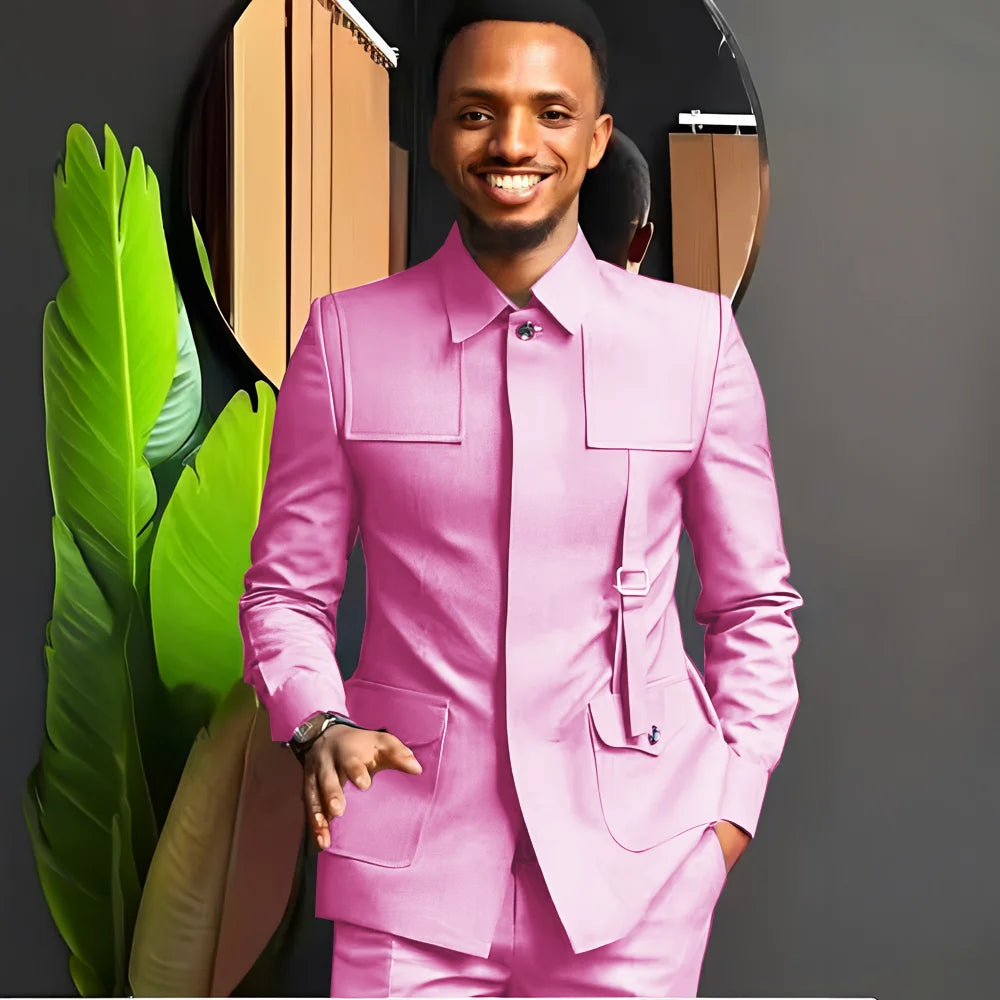 Costume pour homme de style africain — Smoking sur mesure 2 pièces pour mariages, mariés, fêtes et dîners formels