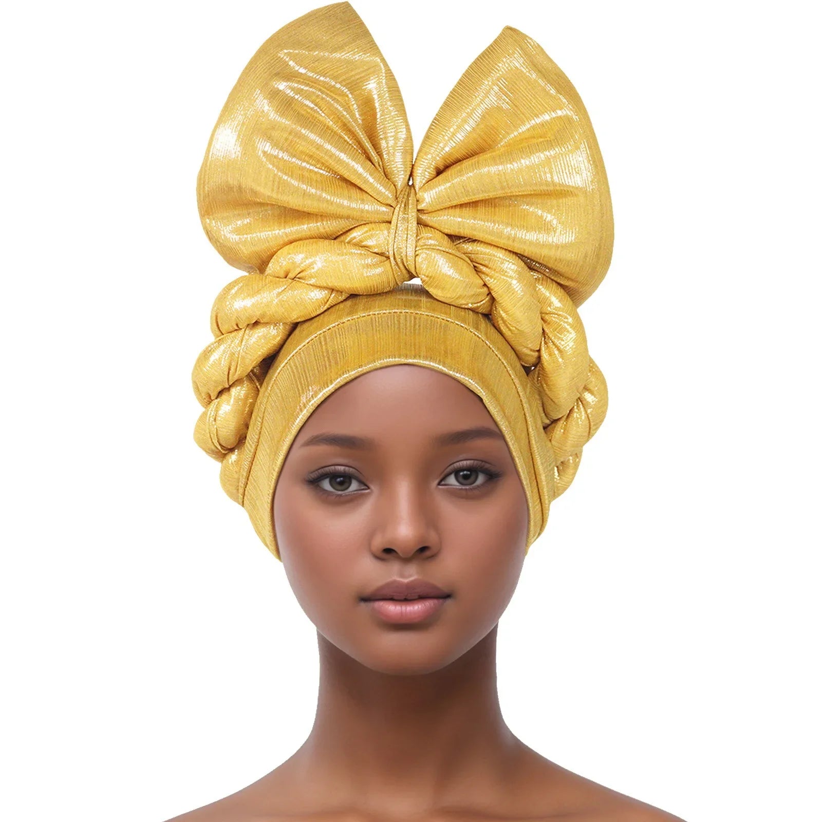 Turban Africain avec Nministériels d Exagéré pour Femme, Accessoire Nigérian pour ixde Mariage