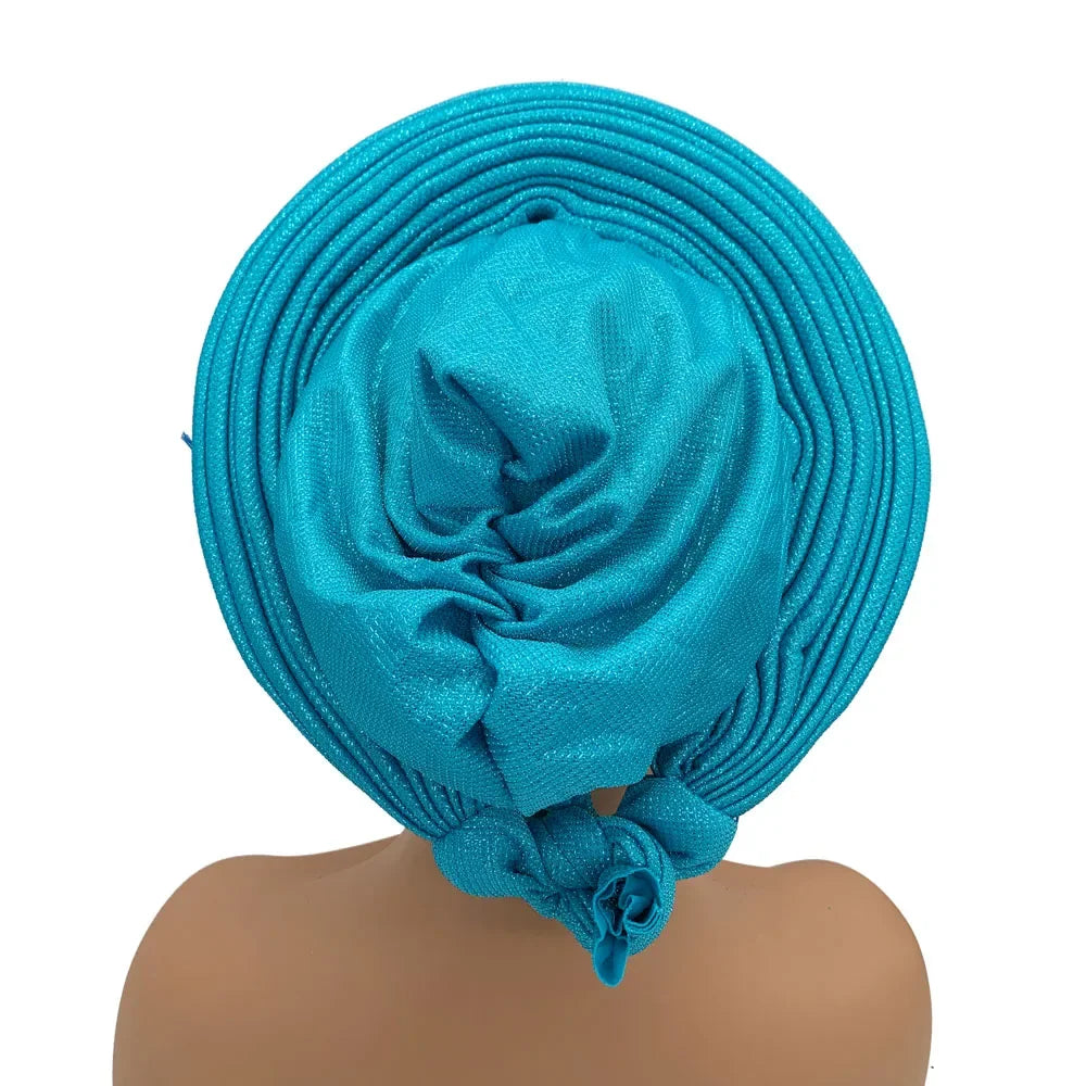 Turban Africain pour Femme, Casquette de Sauna Nigériane, Accessoire de ixde Mariage, Enveloppes de Tête Déjà Faites à la Main