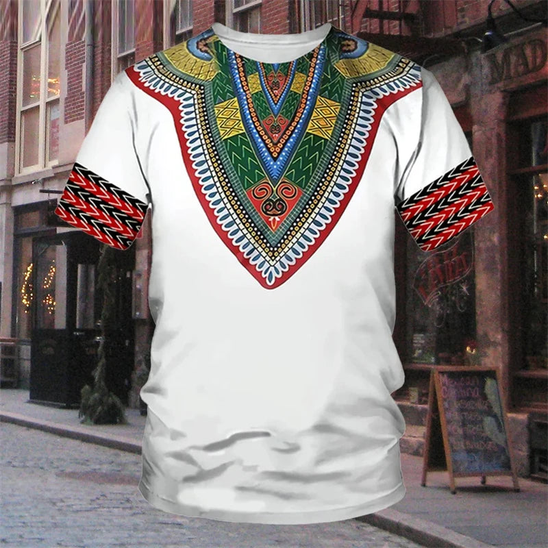 Robe traditionnelle africaine à rayures 7,5 nt, T-shirt décontracté, Streetwear, Col rond, Manches courtes, Économie, Ropa zones bre, Cool Designs Y-