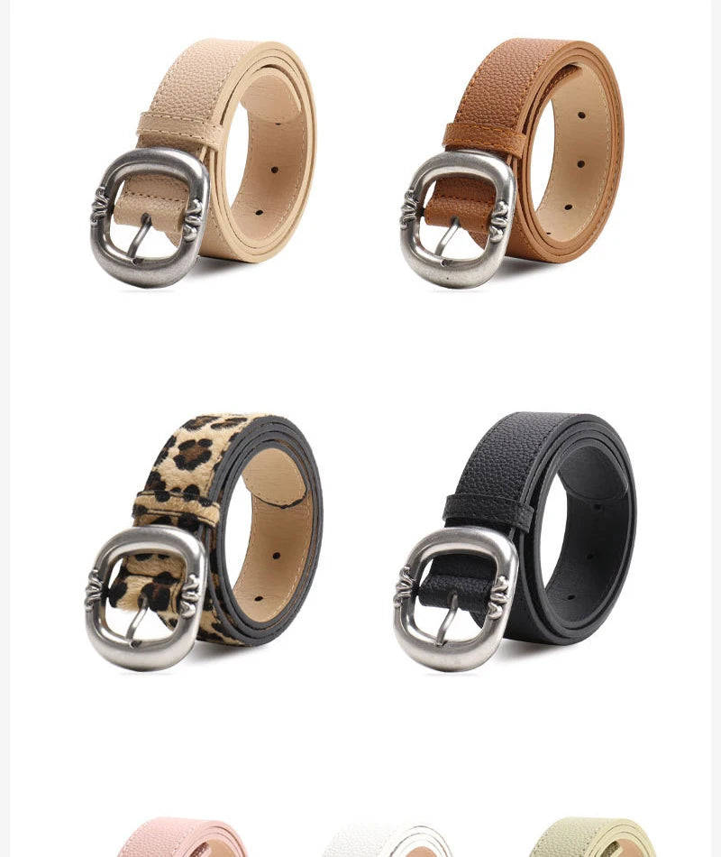 Ceinture imprimée léopard pour femmes, mode décontractée, polyvalente, accessoires pour jeans, ceinture gothique rétro en cuir Pu, boucle ardillon