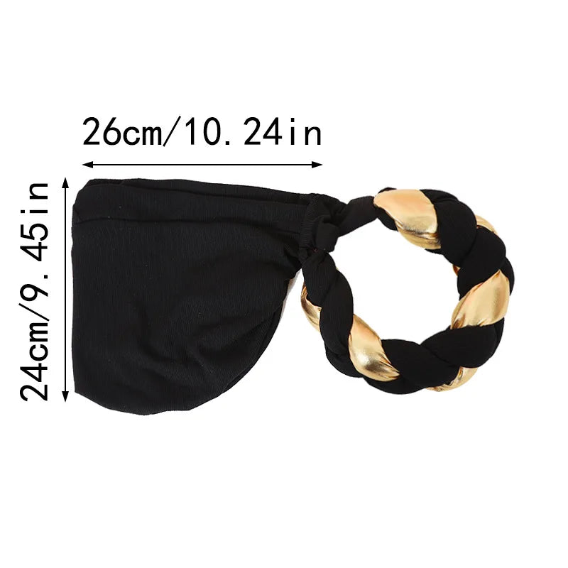 Auto Gele-Turban Africain pour Femme Musulmane, Cravate de Sauna, Chapeau Rond Plissé, Hijab Aso Oke NigWin, Foulard de Tête