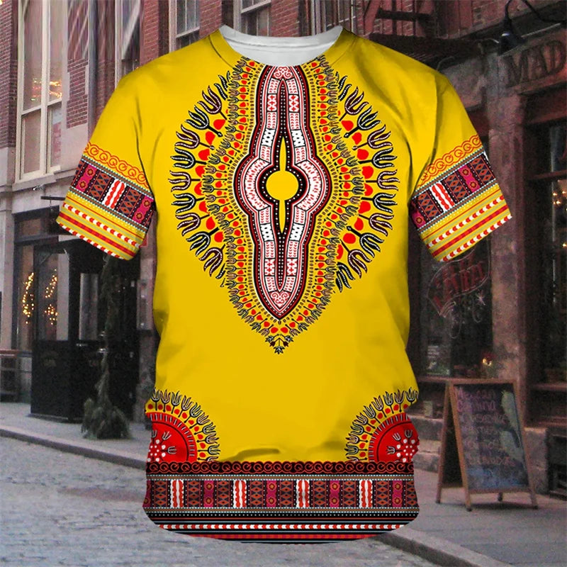 Robe traditionnelle africaine à rayures 7,5 nt, T-shirt décontracté, Streetwear, Col rond, Manches courtes, Économie, Ropa zones bre, Cool Designs Y-