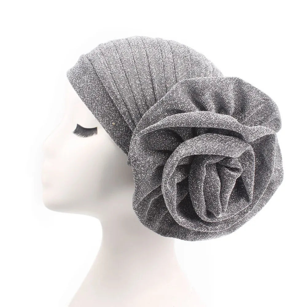Casquettes de Turban africaines en soie brute, couvre-chef respirant, Geles de mariage nigérian, léger, grande fleur de Rose, couvre-chef de fête