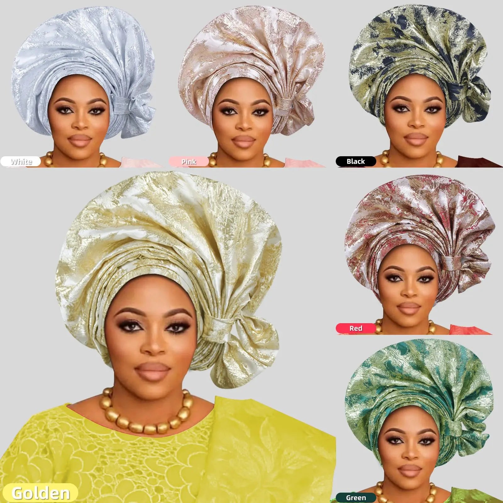 Nouveau Turban Africain 2026, Auto Gele Nigérian, Foulards de Tête Auto Gele, Bonnets Turban pour Femmes, Geles de Mariage, Foulards de Tête Musulmans, Bonnets