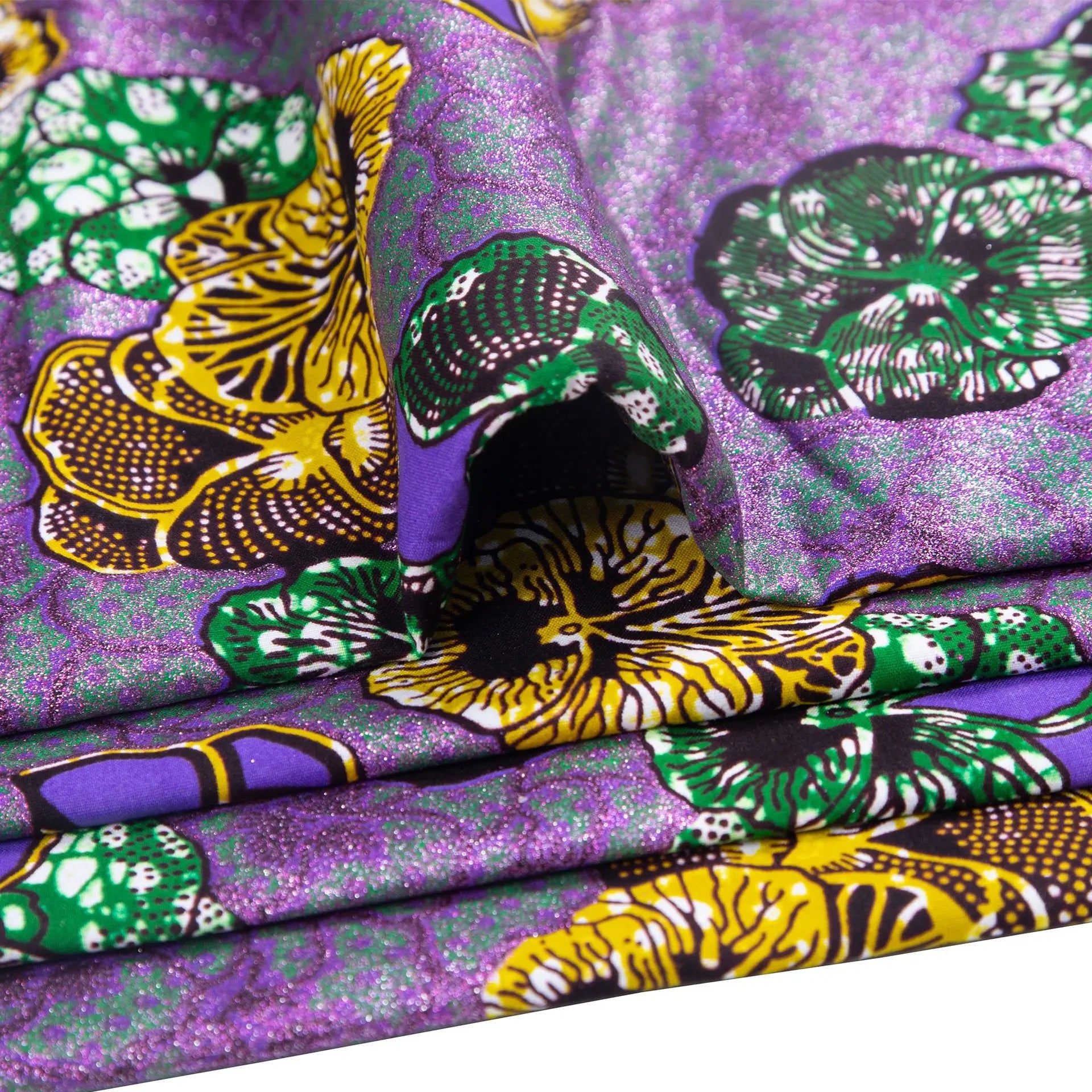Tissu africain imprimé wax – Ankara 100 % coton avec paillettes dorées, 6 yards/rouleau, pour robes, foulards et vêtements de mode