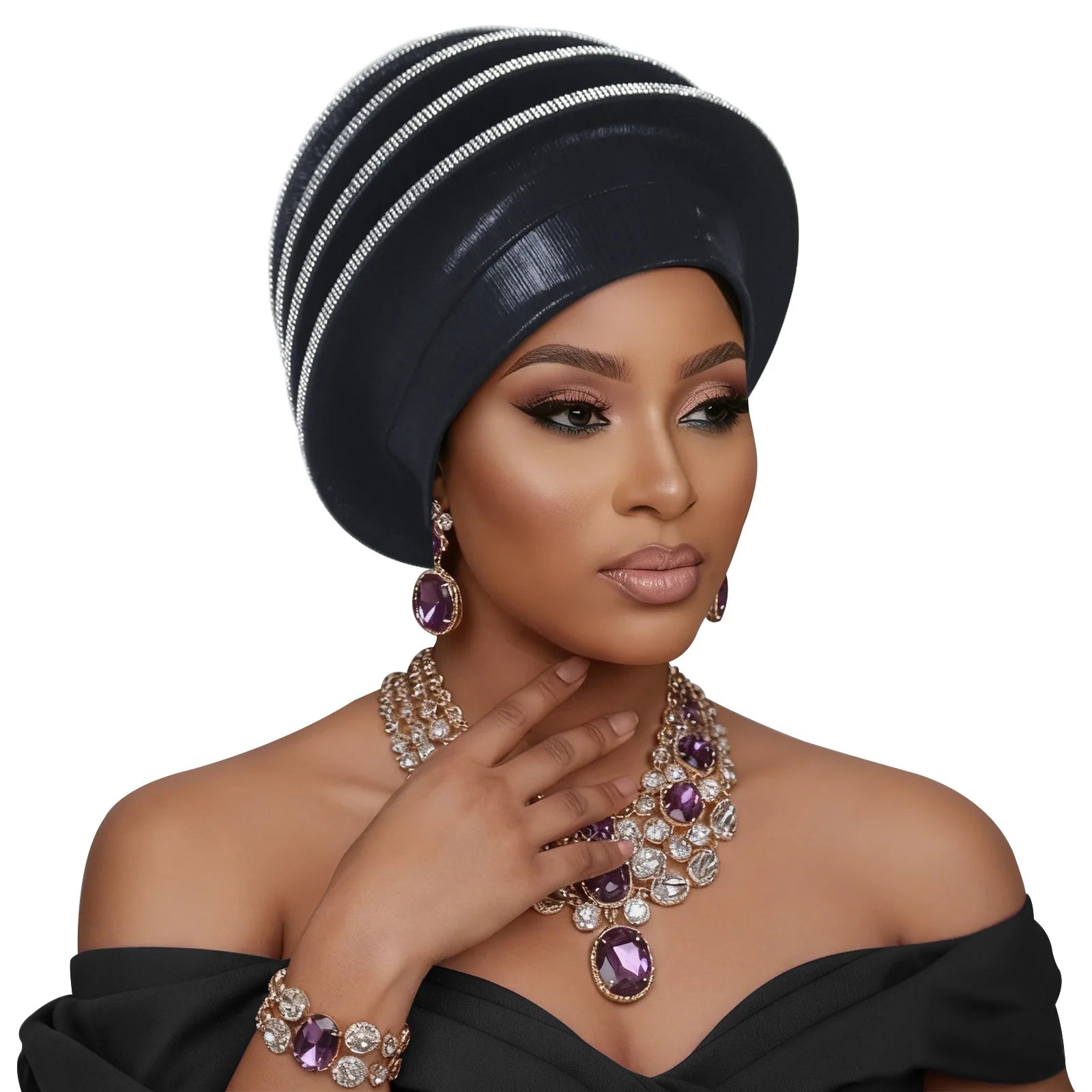 Turban africain Auto Gele pour femmes, hijab musulman, bonnet plissé, chapeau indien, foulard nigérian, chapeau de mariage, geles