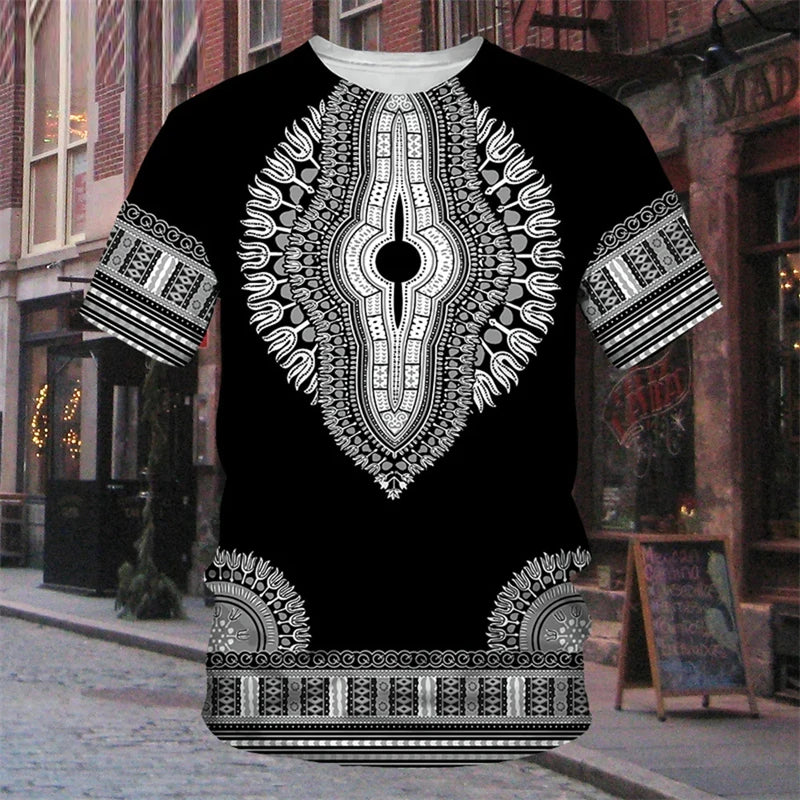Robe traditionnelle africaine à rayures 7,5 nt, T-shirt décontracté, Streetwear, Col rond, Manches courtes, Économie, Ropa zones bre, Cool Designs Y-