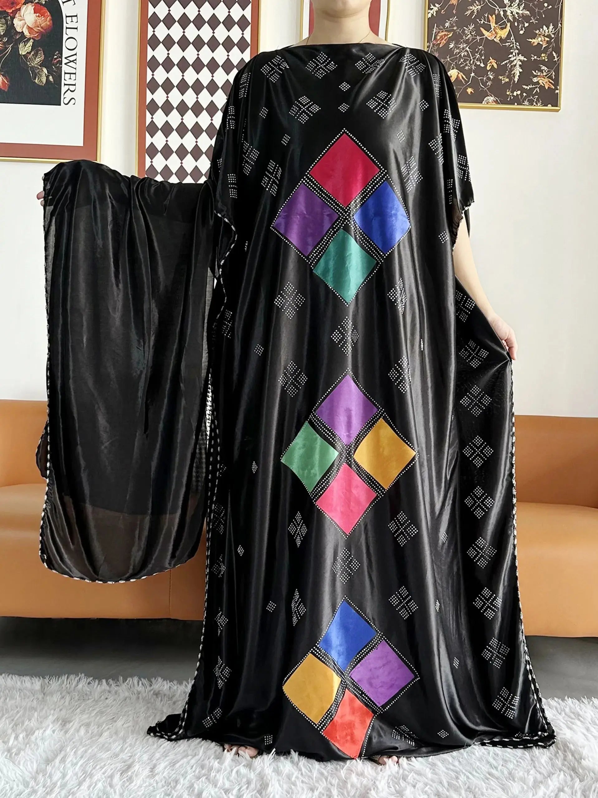2026 African Summer Kaftan Muslim Women Dress India Caftan Traditional Wear Printed Fabric Africa Femme Maxi Casual Outfit