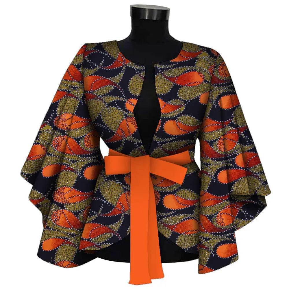 Chemise africaine avec doublure pour femmes, vêtements Dashiki Ankara, manteau Batik avertir, veste d'impression, 100% coton BRW Wy9871, mode