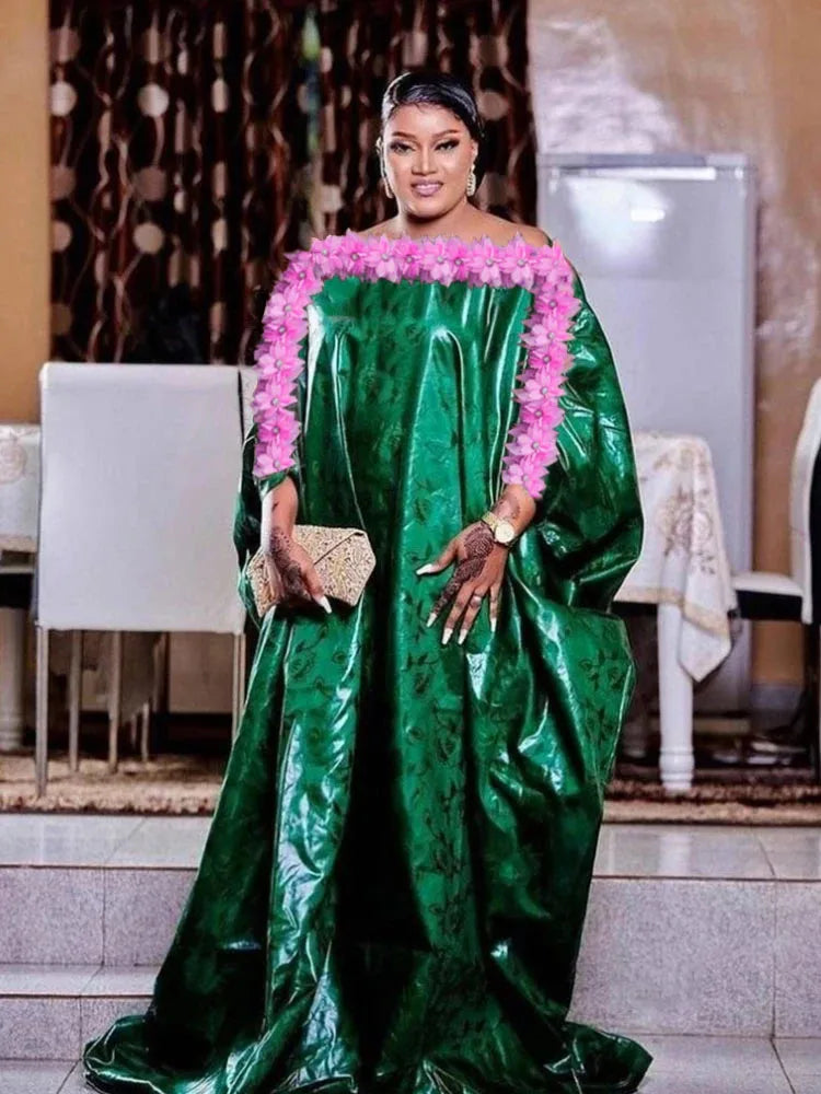 Elegant African Dresses for Women - Luxurious Bazin Long Dresses Perfect for Parties | Stylish & Comfortable Fashion Statement