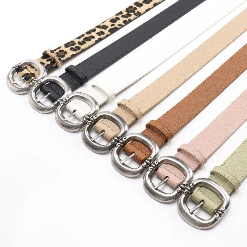 Ceinture imprimée léopard pour femmes, mode décontractée, polyvalente, accessoires pour jeans, ceinture gothique rétro en cuir Pu, boucle ardillon